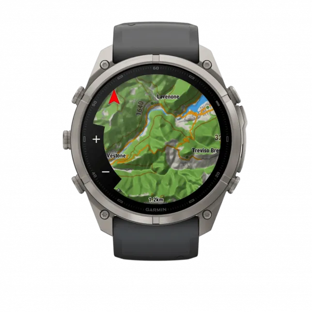 Смарт-годинник Garmin Fenix 9 Pro - inReach, 51мм Titanium з Graphite/Black темно-сірим/чорним силіконовим ремінцем