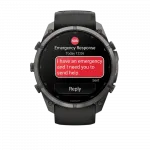 Смарт-годинник Garmin Fenix 9 Pro - inReach, 51мм Carbon Gray DLC Titanium з Black/Pebble Grey чорним/темно-сірим силіконовим ремінцем