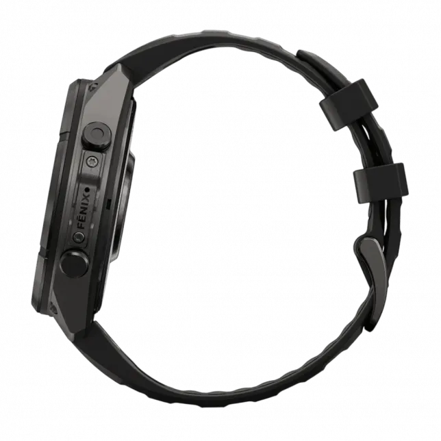 Смарт-годинник Garmin Fenix 9 Pro - inReach, 47мм Carbon Gray DLC Titanium з Black/Pebble Grey чорним/темно-сірим силіконовим ремінцем