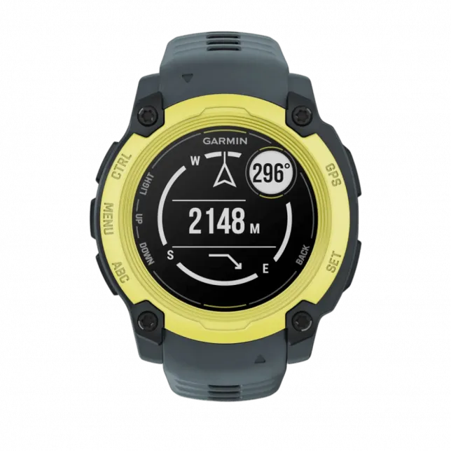 Смарт-годинник Garmin Instinct E 40 мм Electric Lime жовтий з Twilight сірим силіконовим ремінцем