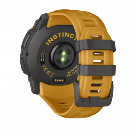 Смарт-годинник Garmin Instinct 3 50 мм, Solar Sunburst помаранчевий з Sunburst/Grey помаранчевим/сірим силіконовим ремінцем