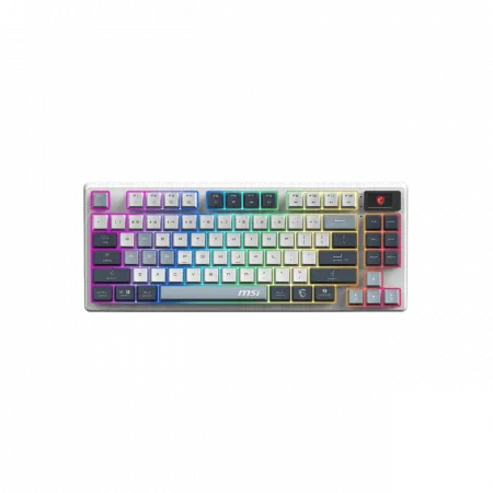 Клавіатура механічна MSI FORGE GK600 TKL W SKY UA 104key, mechanical Linear, USB-A, Wireless, Bluetooth, EN/UKR/RU, RGB, білий