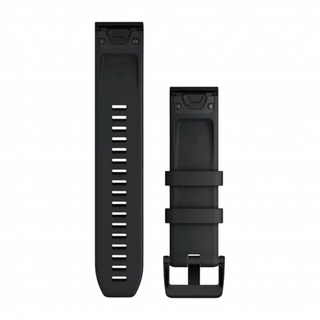 Ремінець QuickFit 22 мм, Black чорний, Black Stainless Steel застібка, силіконовий