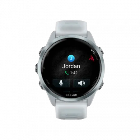 Смарт-годинник Garmin Forerunner 570 42мм Cloud Blue Aluminum з Translucent Whitestone/Cloud Blue білим силіконовим ремінцем