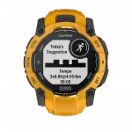 Смарт-годинник Garmin Instinct 3 50 мм, Solar Sunburst помаранчевий з Sunburst/Grey помаранчевим/сірим силіконовим ремінцем