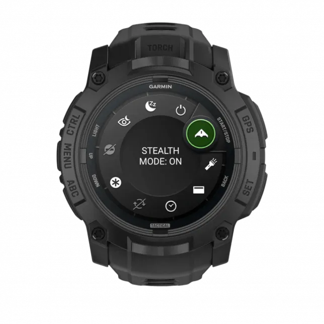 Смарт-годинник Garmin Instinct 3 50 мм, AMOLED, Tactical Edition Black чорний з чорним силіконовим ремінцем