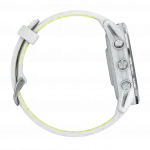 Смарт-годинник Garmin Forerunner 970 Titanium з Whitestone корпусом та Whitestone/Translucent Amp Yellow білим силіконовим ремінцем