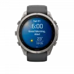 Смарт-годинник Garmin Fenix 9 Pro 51мм, Titanium з Graphite/Black темно-сірим/чорним силіконовим ремінцем