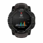 Смарт-годинник Garmin Instinct 3 50 мм, AMOLED Black чорний з Charcoal коричневим силіконовим ремінцем