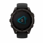 Смарт-годинник Garmin Fenix 8 47мм, Solar Sapphire, Carbon Grey DLC Titanium з Black/Pebble Grey чорним силіконовим ремінцем