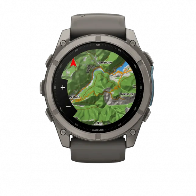 Смарт-годинник Garmin Fenix 9 51мм, Titanium з Pebble Gray темно-сірим силіконовим ремінцем