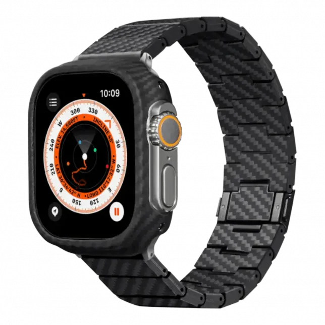 Ремінець PITAKA Carbon Fiber Watch Band Modern for Apple Watch 49/45/44mm, Black/Grey