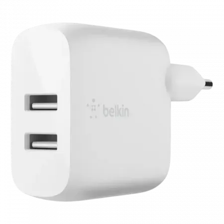 Зарядний пристрій Belkin 24W 2xUSB-A White