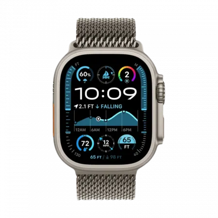 Apple Watch Ultra 2 49mm GPS + LTE Titanium Case with Natural Titanium Milanese Loop Medium
