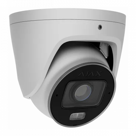 IP-камера дротова Ajax TurretCam HLVF 5 MP White, 2.8–12 мм, PoE, True WDR, IP67, ІЧ 60 м, LED 40 м, аудіо, кут огляду 31° до 111°, вулична, біла, 126281.197.WH1