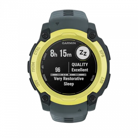 Смарт-годинник Garmin Instinct E 40 мм Electric Lime жовтий з Twilight сірим силіконовим ремінцем
