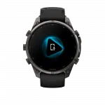 Смарт-годинник Garmin Fenix 9 Pro 47мм, Carbon Gray DLC Titanium з Black/Pebble Grey чорним/темно-сірим силіконовим ремінцем