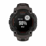Смарт-годинник Garmin Instinct E 45 мм Black чорний з Charcoal коричневим силіконовим ремінцем