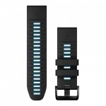 Ремінець QuickFit 26 мм, Black/Cirrus Blue чорний силіконовий