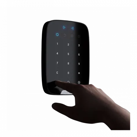 Бездротова сенсорна клавіатура Ajax Keypad Plus, jeweller, бездротовий, чорний (26077.83.BL1)