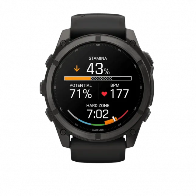 Смарт-годинник Garmin Fenix 9  51мм, Carbon Grey DLC Titanium з Black чорним силіконовим ремінцем