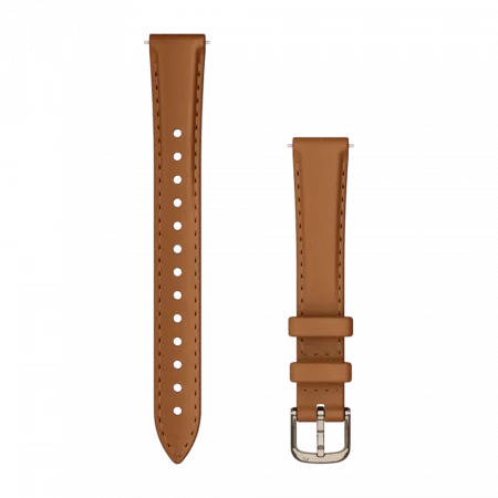 Ремінець для Lily 2 14 мм, Tan коричневий, Cream Gold застібка, шкіряний