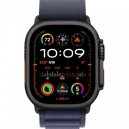 б/у Apple Watch Ultra 2 GPS + LTE 49mm Black Titanium Case with Navy Alpine Loop - Medium