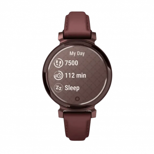 Смарт-годинник Garmin Lily 2 Classic Dark Bronze з Mulberry бордовим шкіряним ремінцем