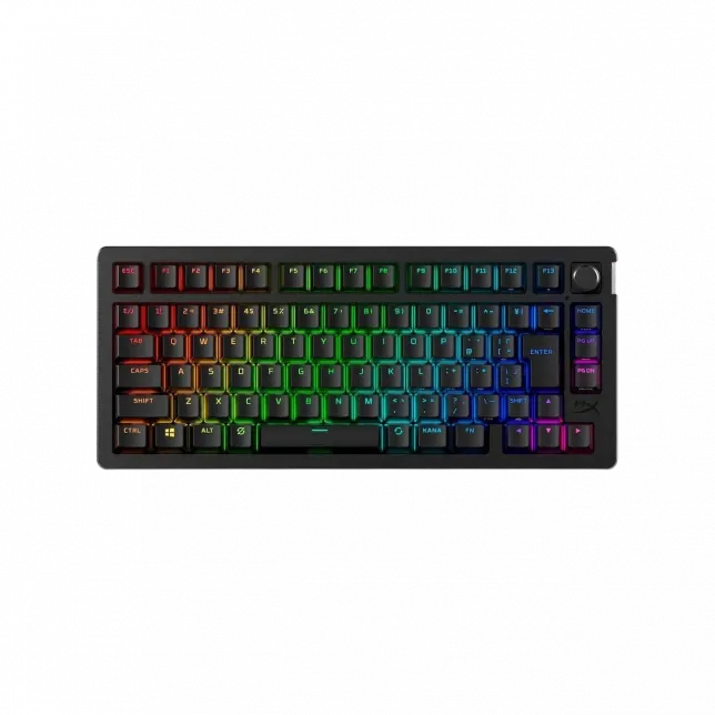 Клавіатура механічна HyperX Alloy Rise 75key, Red, USB-A/WL/BT, EN/UA, RGB, чорний