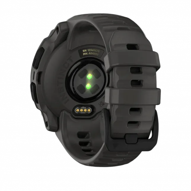 Смарт-годинник Garmin Instinct E 40 мм Black чорний з Charcoal коричневим силіконовим ремінцем