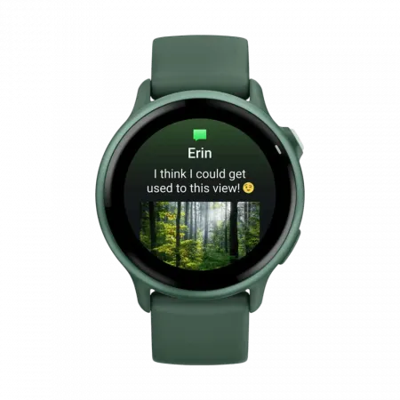 Смарт-годинник Garmin Vivoactive 6 Metallic Jasper Green з Jasper Green зеленим силіконовим ремінцем