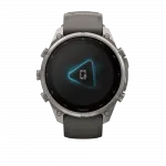 Смарт-годинник Garmin Fenix 9 Pro - inReach, Solar, 47мм Titanium з Pebble Grey темно-сірим силіконовим ремінцем