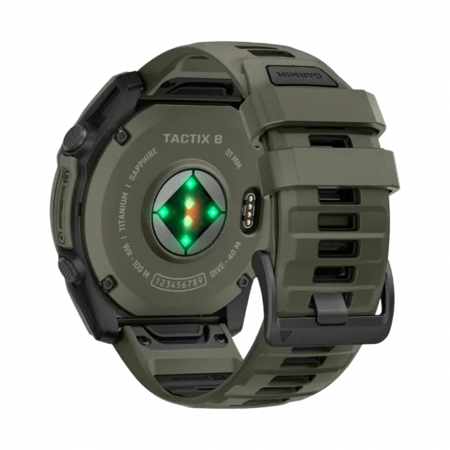 Смарт-годинник Garmin Tactix 8 51 мм AMOLED, Cerakote Coating З балістичним калькулятором Applied Ballistics Ultralight, з покриттям Olive Drab хакі Cerakote
