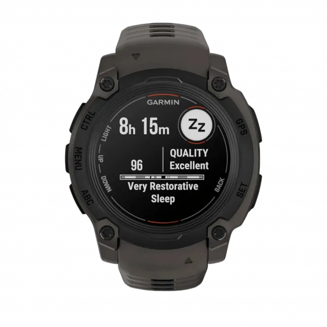 Смарт-годинник Garmin Instinct E 40 мм Black чорний з Charcoal коричневим силіконовим ремінцем