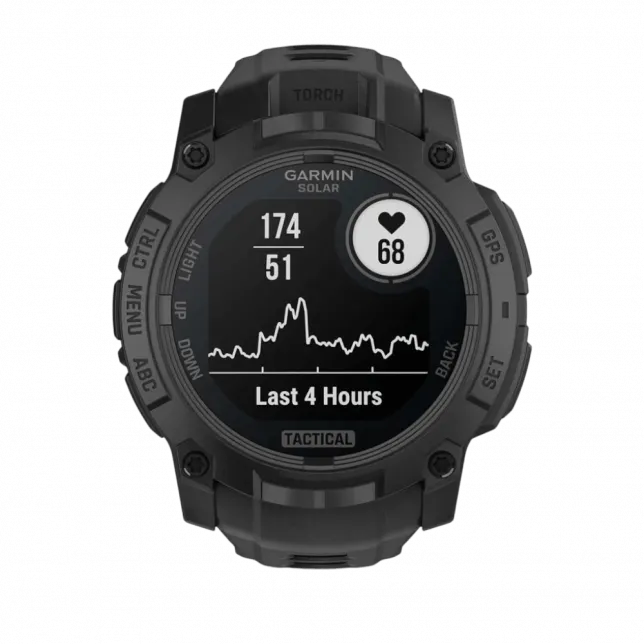 Смарт-годинник Garmin Instinct 3 50 мм, Solar, Tactical Edition Black чорний з чорним силіконовим ремінцем