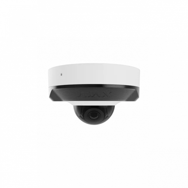 IP-Камера дротова Ajax DomeCam Mini, 5мп, 2.8мм, Poe, True WDR, IP 65, ІЧ 30м, аудіо, кут огляду 100° до 110°, міні купольна, біла