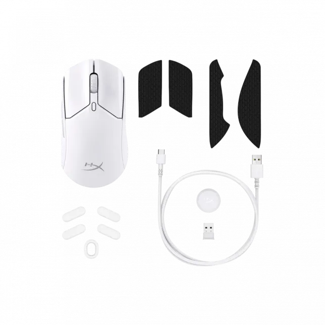 Миша HyperX Pulsefire Haste 2, RGB, USB-A/WL/BT, білий