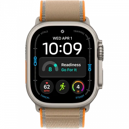Apple Watch Ultra 4 GPS + LTE 49mm Natural Titanium Case with Sand Trail Loop - S/M (MJAJ4)