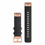 Ремінець QuickFit 20 мм, Heathered Black чорний, Rose Gold застібка, нейлоновий