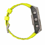 Смарт-годинник Garmin Fenix 8 51мм, Solar Sapphire, Titanium з Amp Yellow/Graphite жовтим силіконовим ремінцем