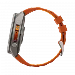Смарт-годинник Garmin Fenix 9 Pro - inReach, 51мм Titanium з Autumn Orange/Spark Orange помаранчевим силіконовим ремінцем
