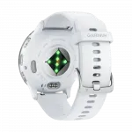 Смарт-годинник Garmin Venu 3 Silver stainless steel bezel з білим корпусом та силіконовим ремінцем