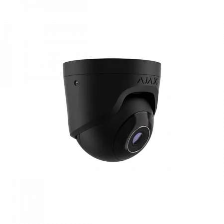 IP-Камера дротова Ajax TurretCam, 8мп, 2.8мм, Poe, True WDR, IP 65, ІЧ 35м, аудіо, кут огляду 100° до 110°, купольна, чорна