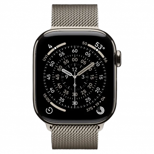 Apple Watch Series 11 GPS, 42mm Natural Titanium Case with Natural Milanese Loop