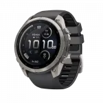 Смарт-годинник Garmin Fenix 9 Pro - inReach, 51мм Titanium з Graphite/Black темно-сірим/чорним силіконовим ремінцем
