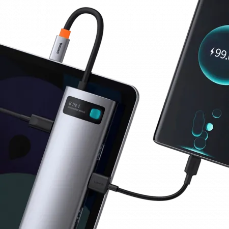 Перехідник Baseus HUB 8-in-1 Type-C Space Gray