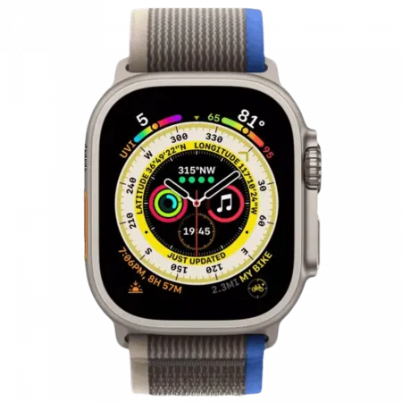 б/у Apple Watch Ultra GPS + LTE 49mm Titanium Case with Blue/Gray Trail Loop - S/M