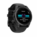 Смарт-годинник Garmin Fenix E 47мм, AMOLED Slate Gray Steel з чорним силіконовим ремінцем