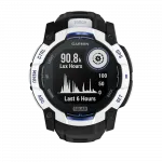 Смарт-годинник Garmin Instinct 3 50 мм, Solar Whitestone білий з Black/Bolt Blue чорним/синім силіконовим ремінцем