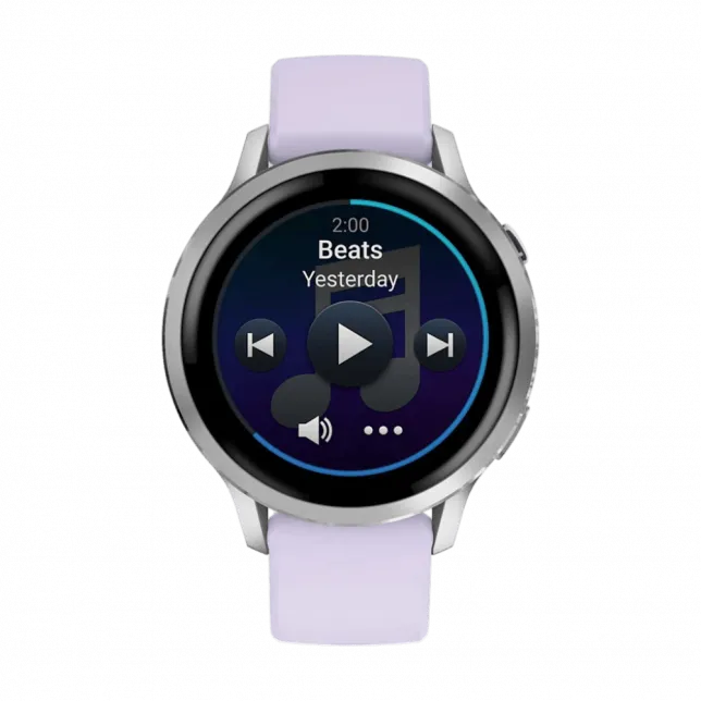 Смарт-годинник Garmin Venu 4 41 мм Silver з Periwinkle бузковим силіконовим ремінцем